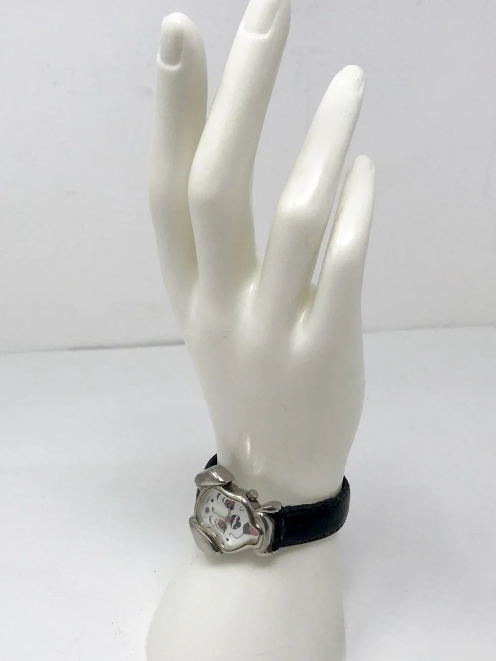 Timex 101 Dalmatians Lucky's Head Watch Face Leather Band Vintage Watch-8